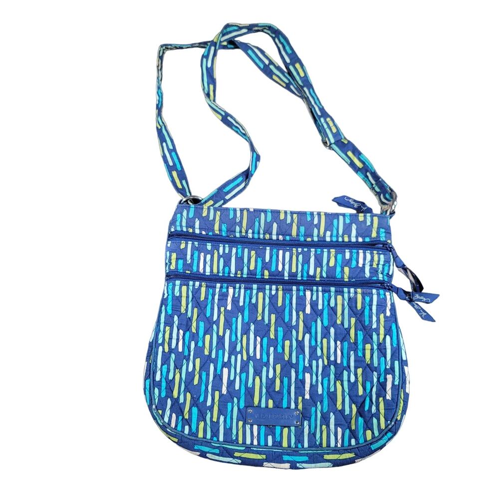 Vera Bradley Tripple Zip Hipster Crossbody Messenger Bag Quilted Purse